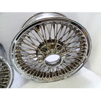 83 Mercedes R107 380SL wheels set, Dayton wire w/ adapters & caps / 16x7
