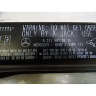 06 Mercedes R171 SLK280 tire jack, spare tire tool kit, 2115830615