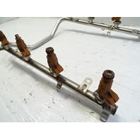 04 Mercedes R230 SL500 fuel injectors w/rail 1130780249 1130700595