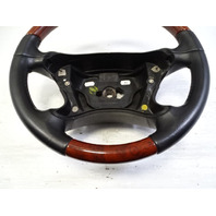 03 Mercedes R230 SL500 steering wheel, leather/wood, black designo