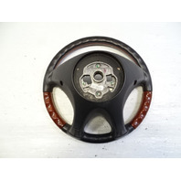 01 Mercedes R170 SLK320 steering wheel, wood/leather, black 1704601403