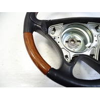 01 Mercedes R170 SLK320 steering wheel, wood/leather, black 1704601403