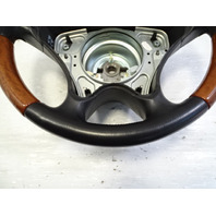 01 Mercedes R170 SLK320 steering wheel, wood/leather, black 1704601403
