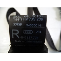 11 Audi A8 D4 seat belt right front black 4h0857706