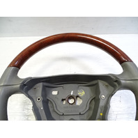 03 Mercedes R230 SL500 steering wheel, leather/wood, alpaca gray