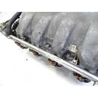 03 Mercedes R230 SL500 intake manifold, w/fuel injectors, 1131400401