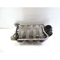 03 Mercedes R230 SL500 intake manifold, w/fuel injectors, 1131400401