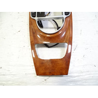 06 Mercedes R230 SL500 center console wood trim with ashtray, walnut veneer, 2306801836