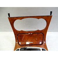 06 Mercedes R230 SL500 center console wood trim with ashtray, walnut veneer, 2306801836