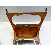 08 Mercedes R230 SL550 center console wood trim with ashtray chestnut