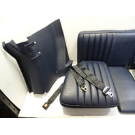 84 Mercedes R107 380SL seats, rear, blue w/seat belts