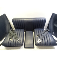 84 Mercedes R107 380SL seats, rear, blue w/seat belts