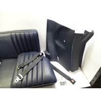 84 Mercedes R107 380SL seats, rear, blue w/seat belts