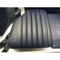84 Mercedes R107 380SL seats, rear, blue w/seat belts