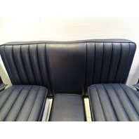 84 Mercedes R107 380SL seats, rear, blue w/seat belts