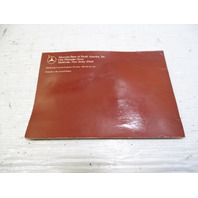 84 Mercedes R107 380SL operation & care tops manual 380SL