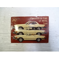 84 Mercedes R107 380SL operation & care tops manual 380SL