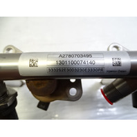 13 Mercedes X166 GL450 fuel rail w/ injectors, set of 4, right 2780703495 2780700687