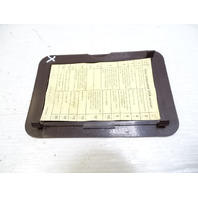 85 Mercedes R107 380SL trim, fuse box cover, brown, passenger footwell