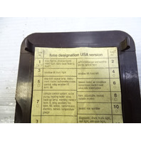 85 Mercedes R107 380SL trim, fuse box cover, brown, passenger footwell