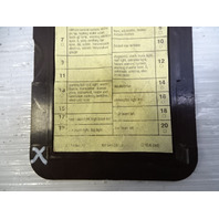 85 Mercedes R107 380SL trim, fuse box cover, brown, passenger footwell