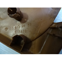 79 Mercedes W123 300CD trim, seat belt buckle cover panel, left, 1239182830 palomino Coupe