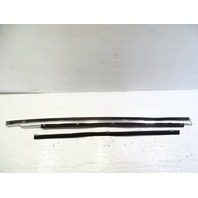 79 Mercedes W123 300CD trim, door chrome trim w/ window scraper seal, left Coupe
