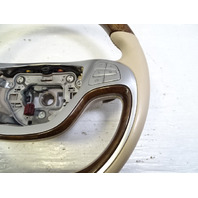 14 Mercedes W222 S550 steering wheel, beige/walnut wood 2224605003