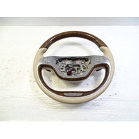 14 Mercedes W222 S550 steering wheel, beige/walnut wood 2224605003