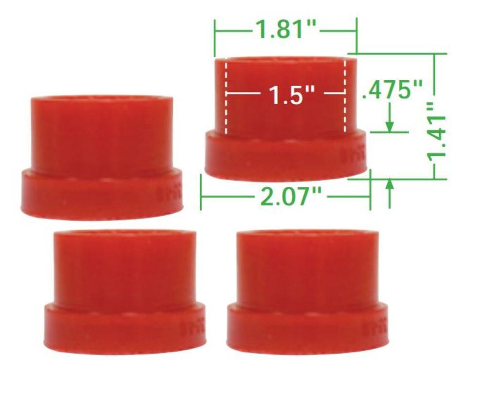 VW URETHANE AXLE BEAM BUSHINGS,OUTER KINK&LINK W/BEARINGS 4 PC 165137