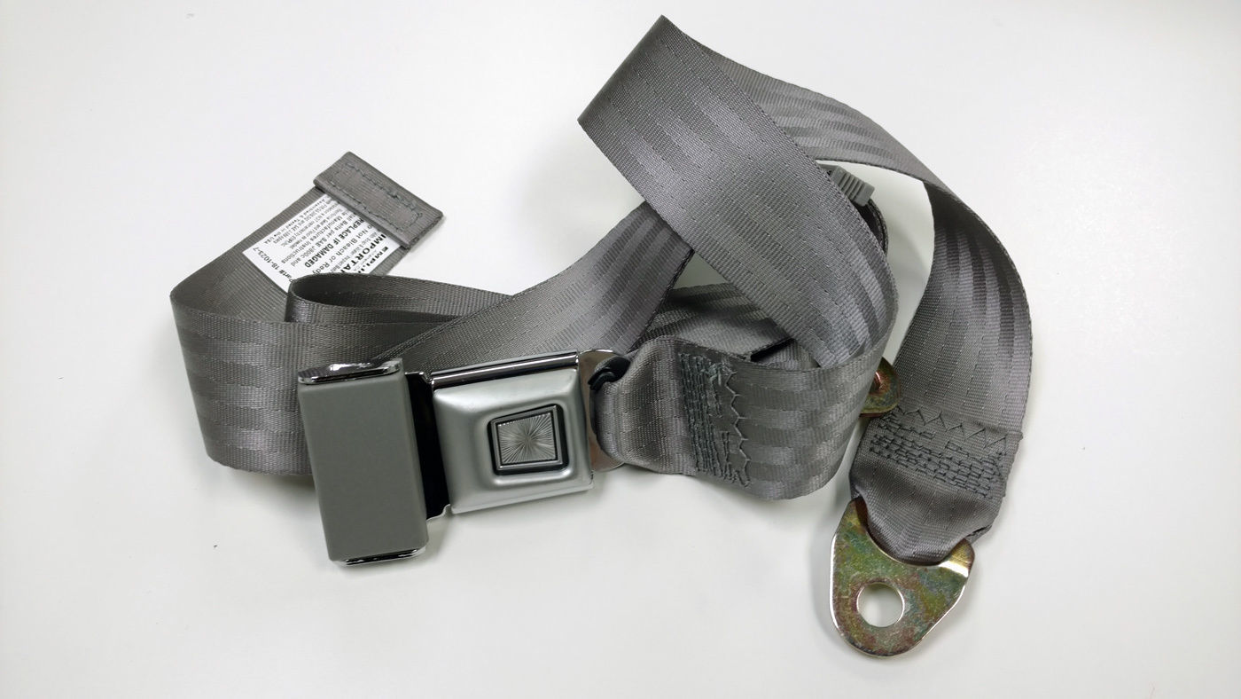 Grey Universal 72" Lap Seat Belt w/ Hardware Hot Rat Street Rod Muscle