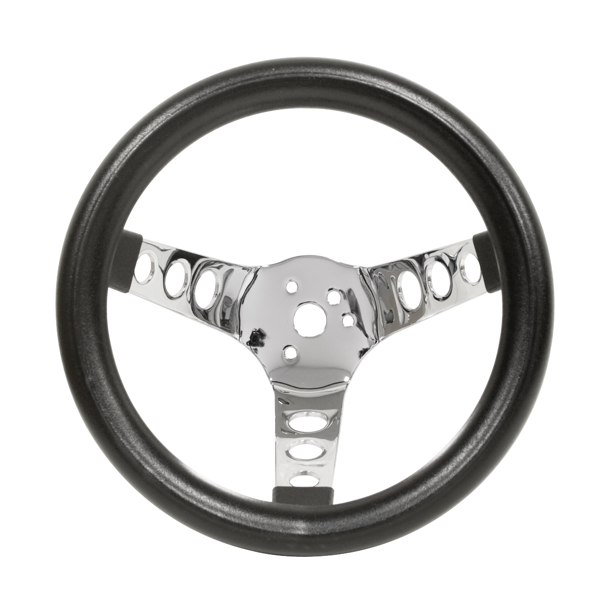 EMPI Steering Wheel, CHROME 3SPOKE,10 DIA, 51/2 DISH VW BUG BAJA