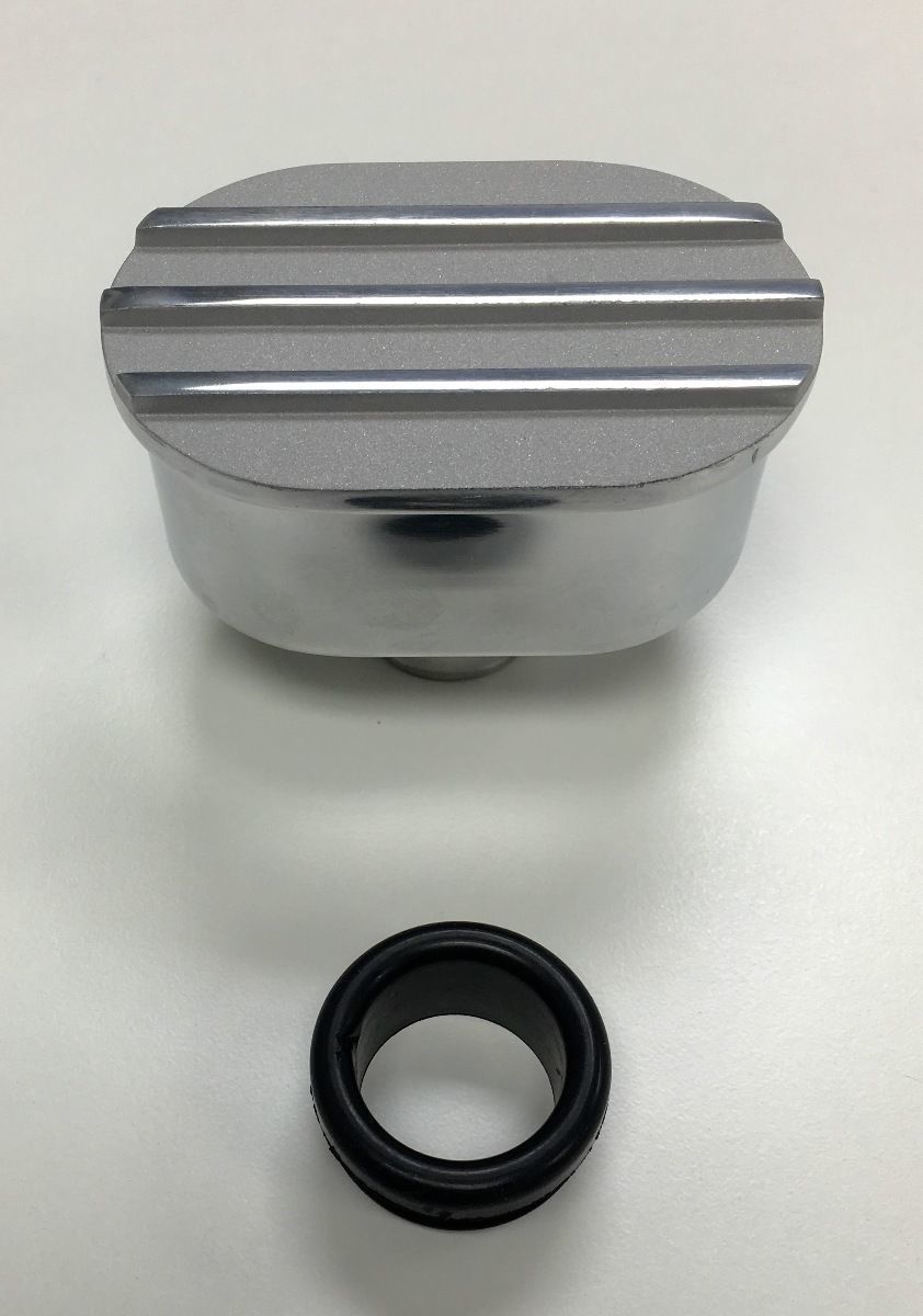 Hot Rod Polished Oval Satin Top Valve Cover Breather Kit W/ Grommet SBC