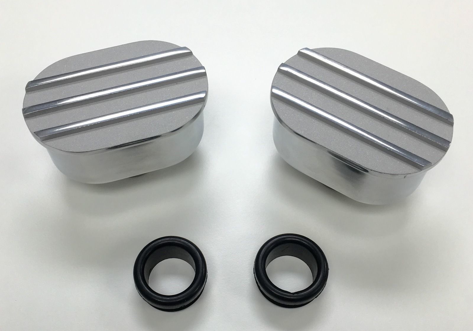 Hot Rod Polished Oval Satin Top Valve Cover Breather Kit W/ Grommet SBC