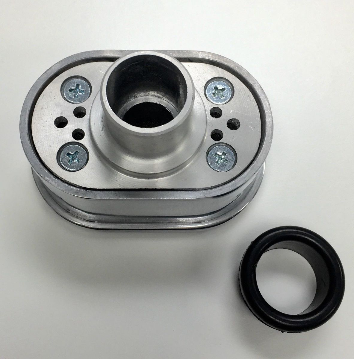thumbnail image 2 of Hot Rod Black Ball Milled Aluminum Valve Cover Breather Kit W/Grommet 2 of 11