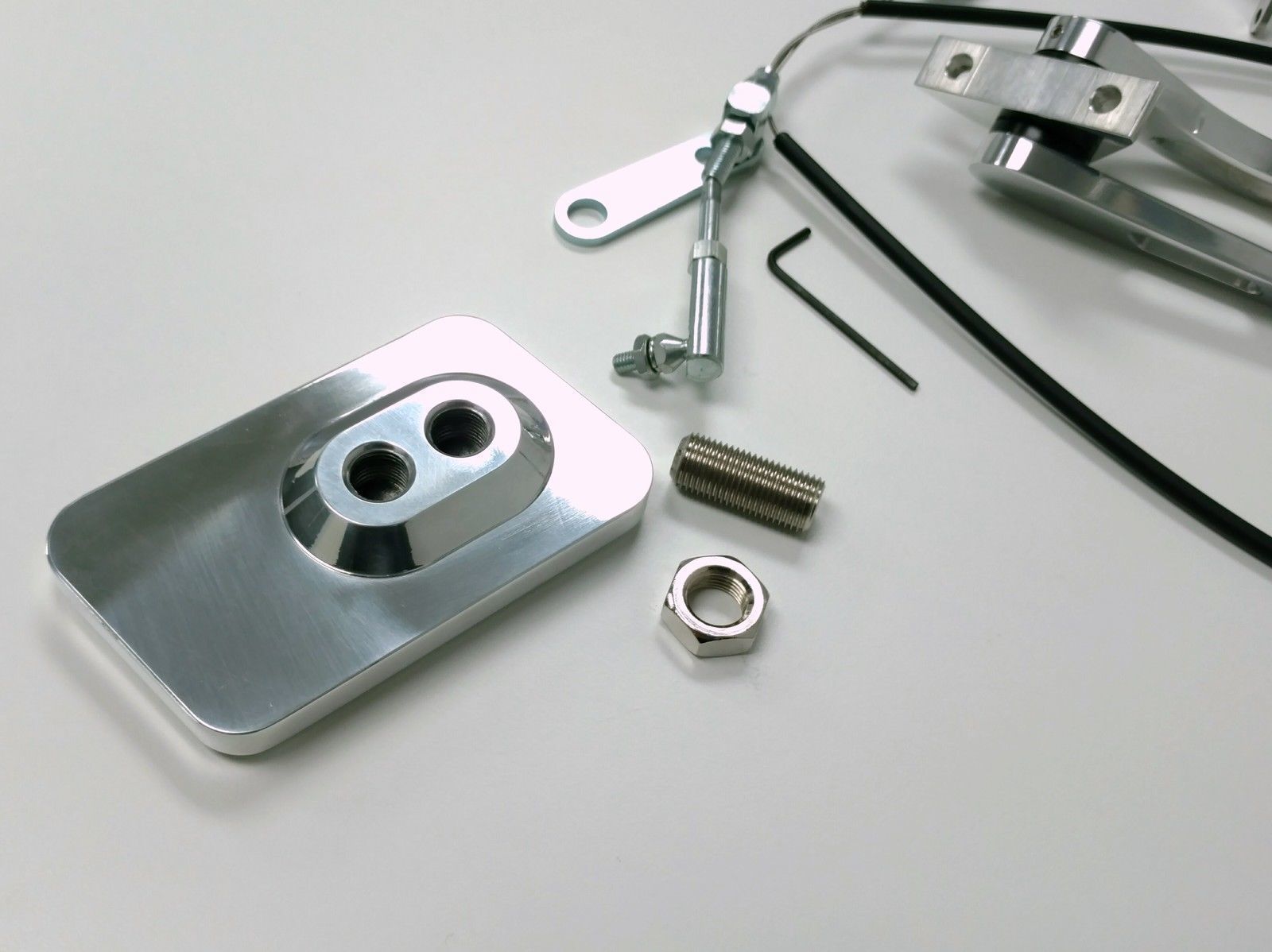 Billet Aluminum Gas & Brake Pedal / 36" Throttle Cable / Firewall Mount