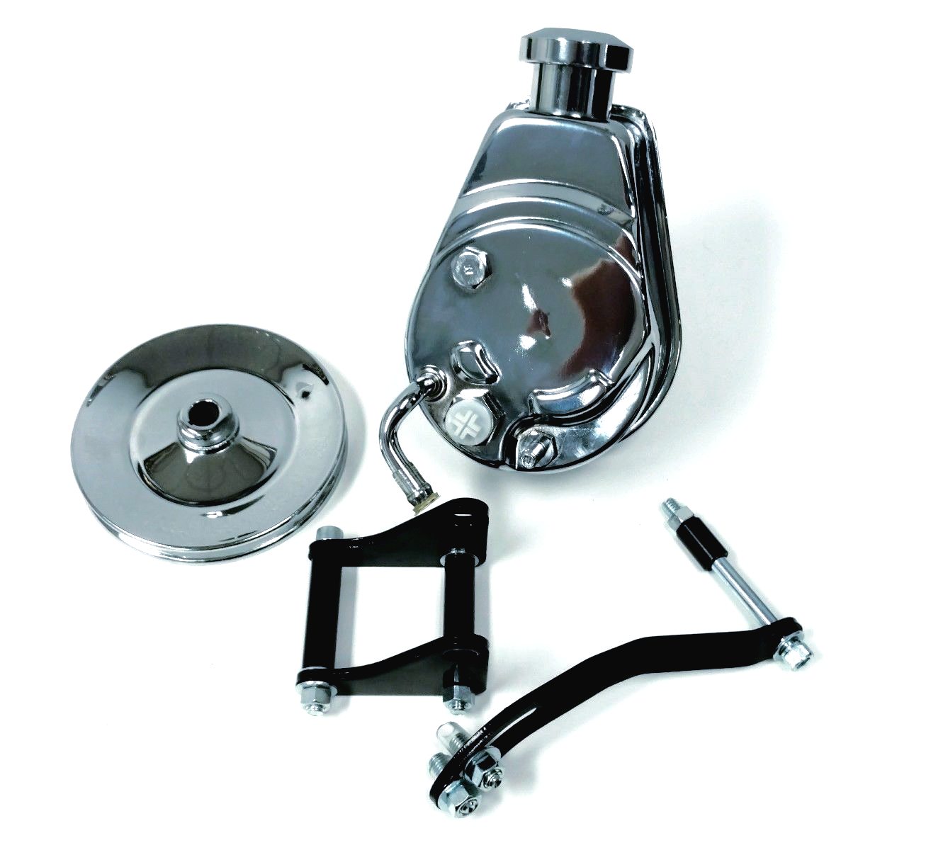 Saginaw Power Steering Pump >> Details About Sbc Chevy Chrome Saginaw Style Power Steering Pump W Pulley Black Bracket Saginaw Power Steering Pump >> Details About Sbc Chevy Chrome Saginaw Style Power Steering Pump W Pulley Black Bracket