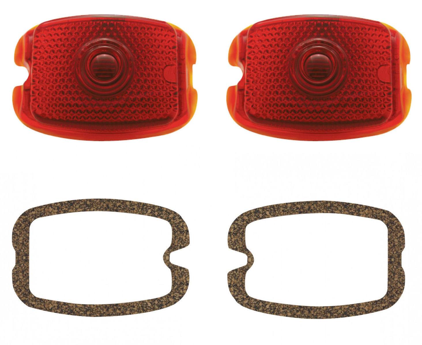 Red Glass Tail Light Lens & Gasket Kit, Fits Chevy 19371938 Car, 194053 Truck Pirate Mfg
