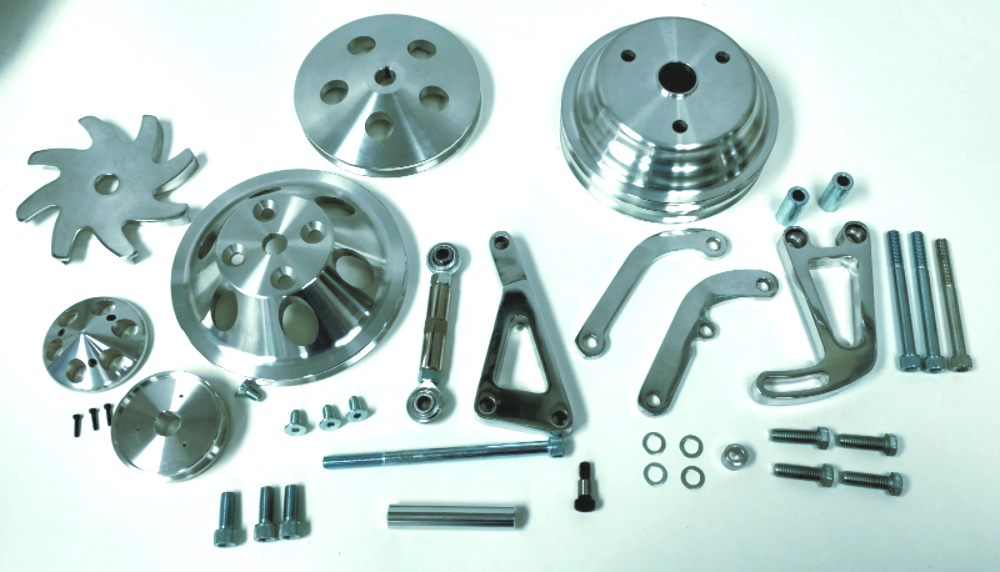Small Block Chevy Long Water Pump Pulley And Bracket Kit Alternator