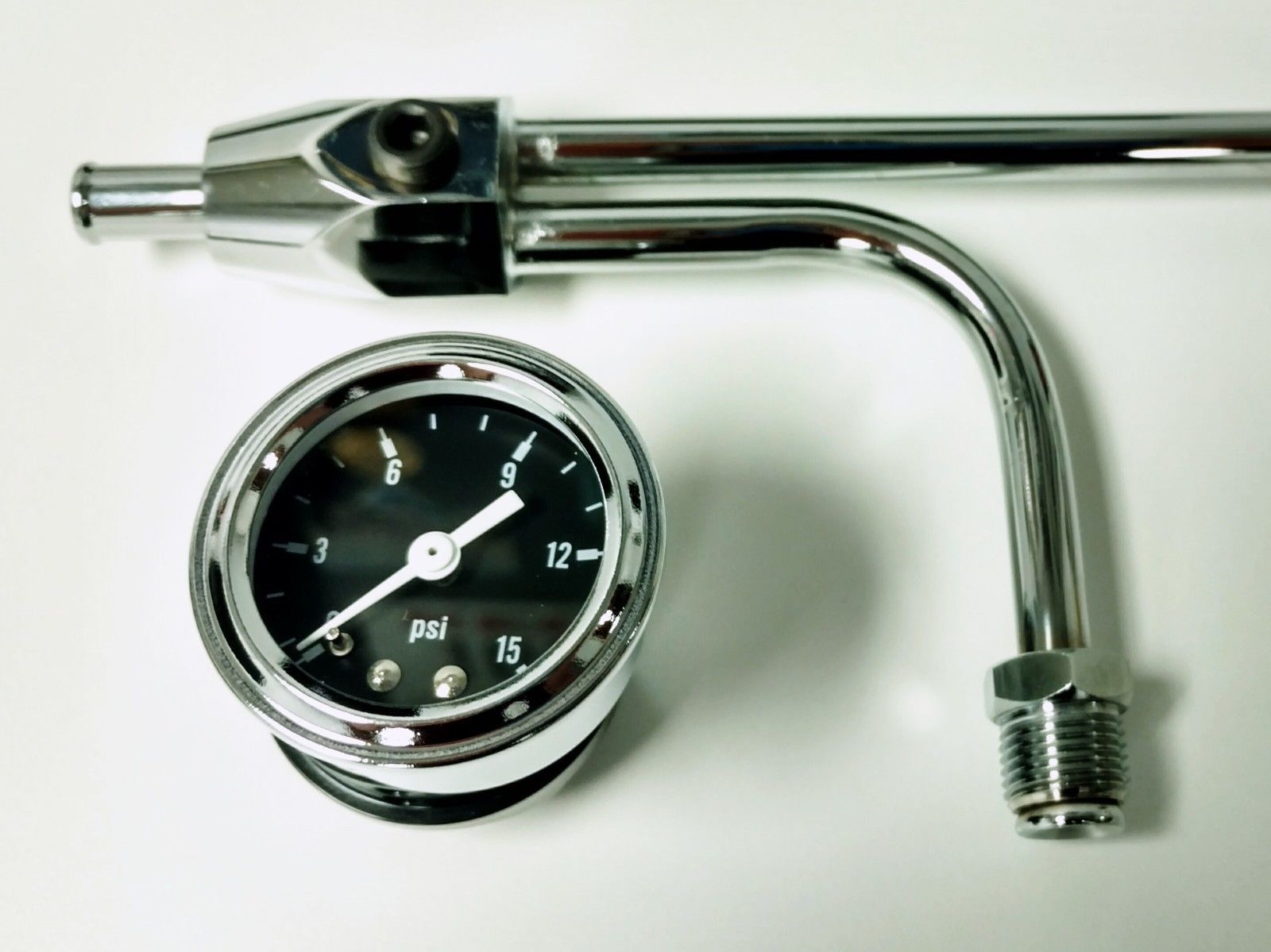 Chrome 3/8" Fuel Line For Holley Quad Series Carbs w/ 11/2" 15 PSI