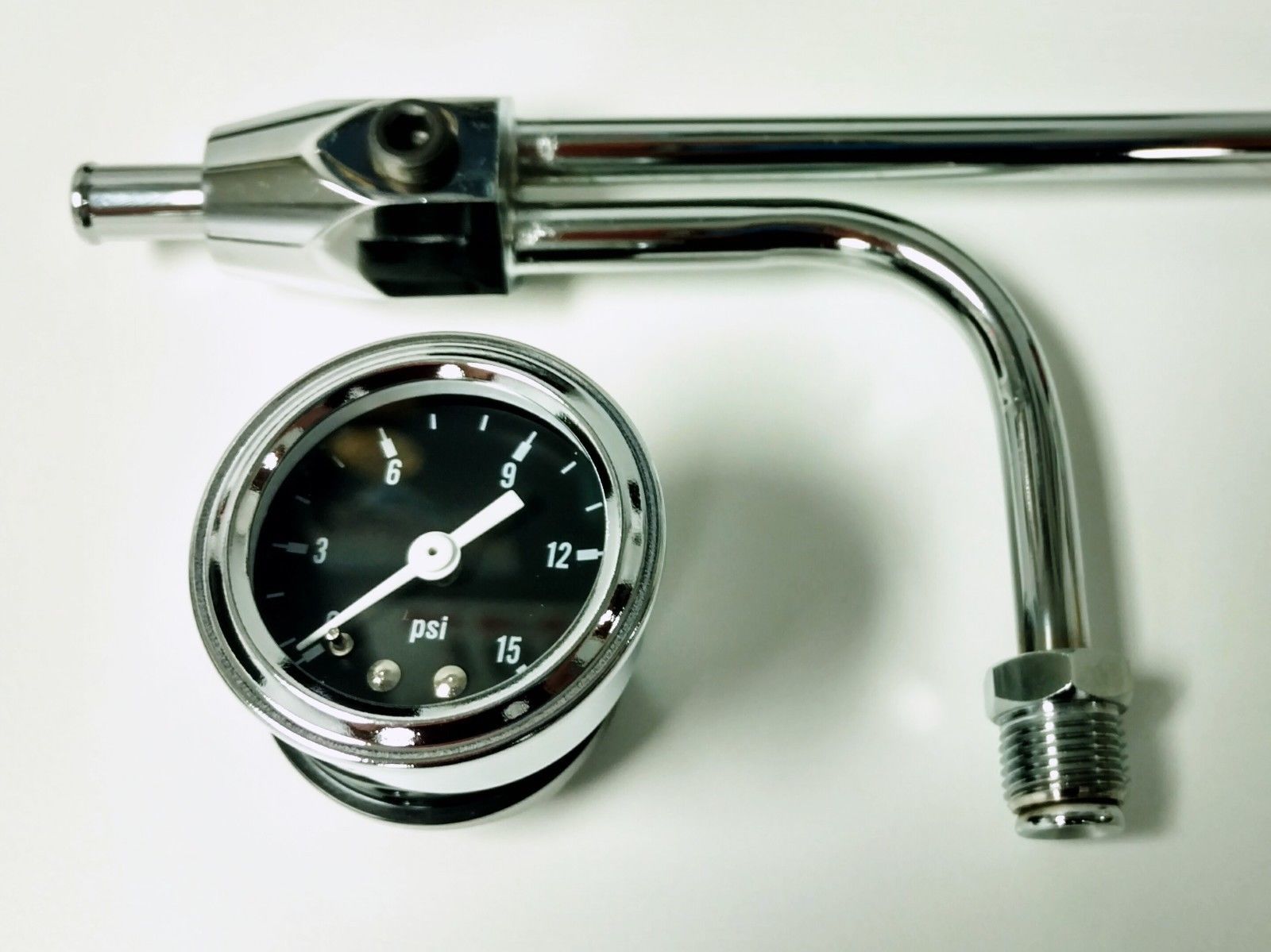 Chrome 3/8" Fuel Line For Holley 3310 Series Carbs w/ 11/2" 15 PSI