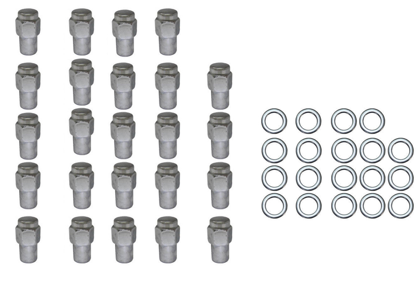 DISCONTINUED 24 Pc Set Chrome Steel Mag Shank Lug Nuts 7/16" x 20