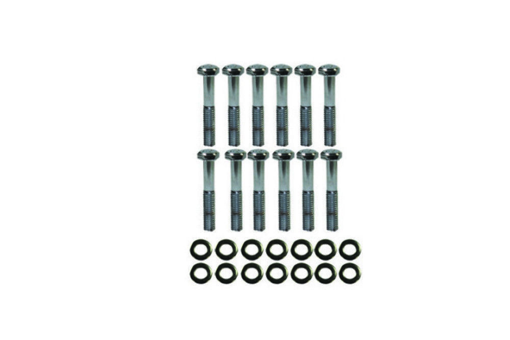 Chrome SB Ford Intake Hex Head 12pc Bolt Kit SBF 289351W Pirate Mfg