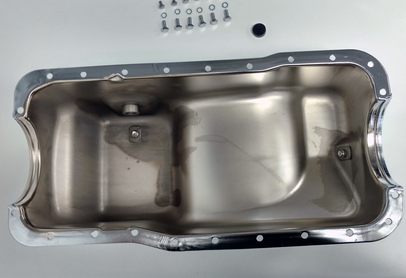 SB Ford Mercury SBF Chrome Oil Pan 302 5.0L 198593 Mustang Dual Sump