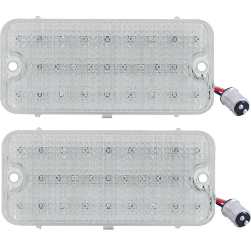 (2) LED Park Light Clear Lens w/ Amber LED, Pair, Fits Chevy Truck