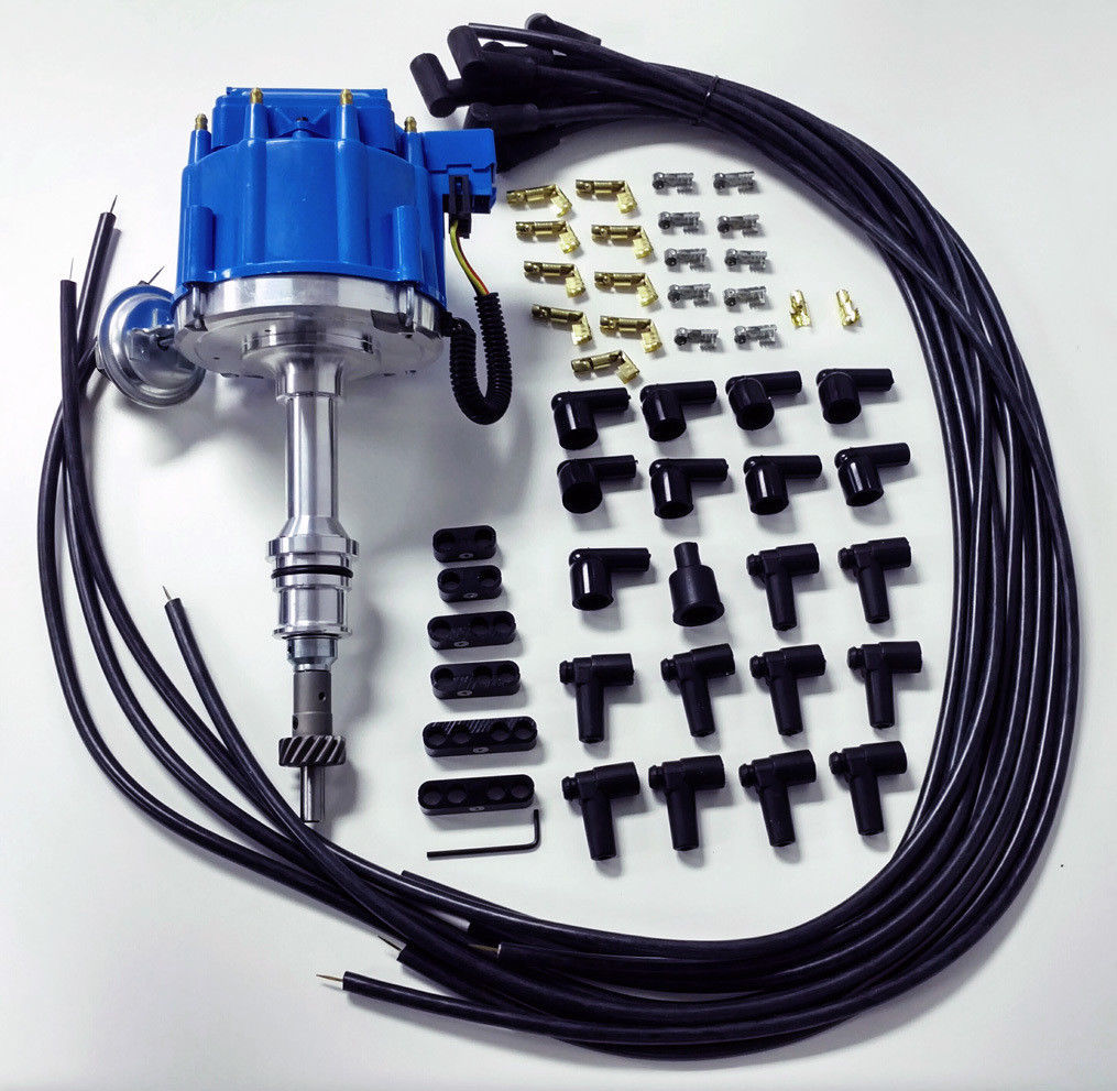 SB Ford Small Block SBF 351W Blue HEI 65K Distributor 5.8L w/ Plug
