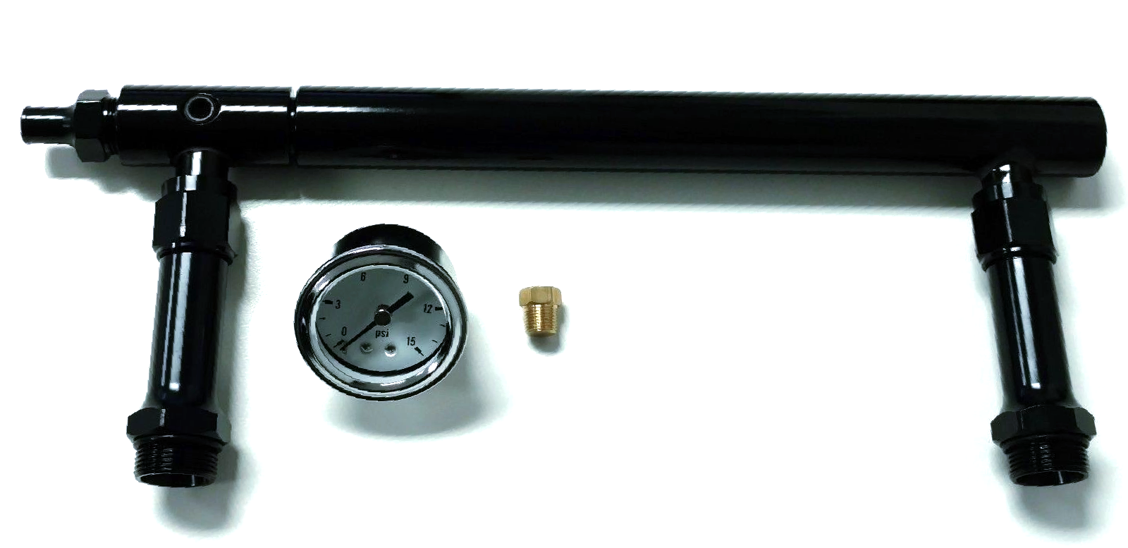 Aluminum Holley 4150 Double Pumper Black Fuel Line Log Anodized w