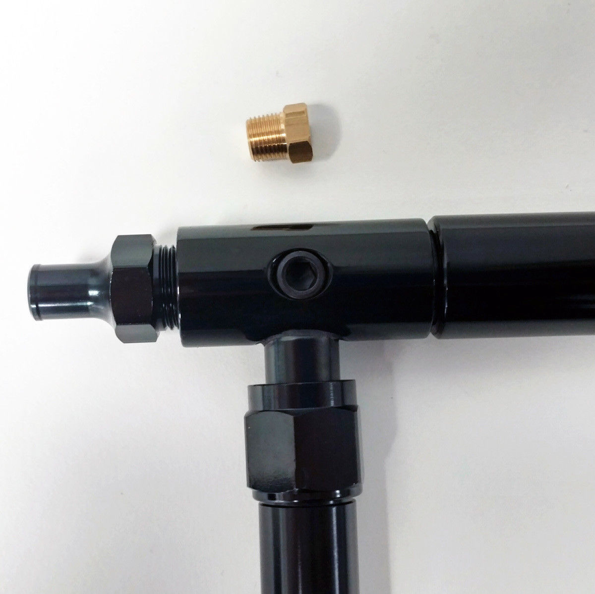 Aluminum Holley 4150 Double Pumper Fuel Line Log Anodized w/ Black Oil