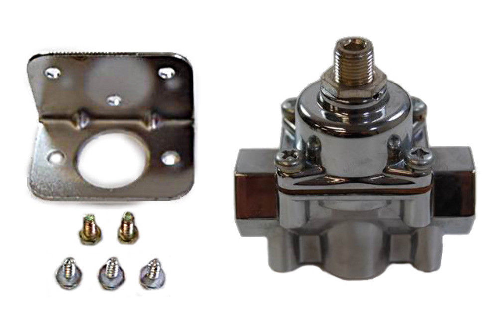 Satin Aluminum Adjustable Fuel Pressure Regulator 49 PSI SBC BBC Ford