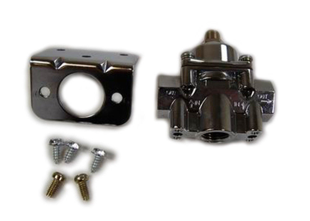 Chrome Aluminum Adjustable Fuel Pressure Regulator 49 PSI SBC BBC Ford